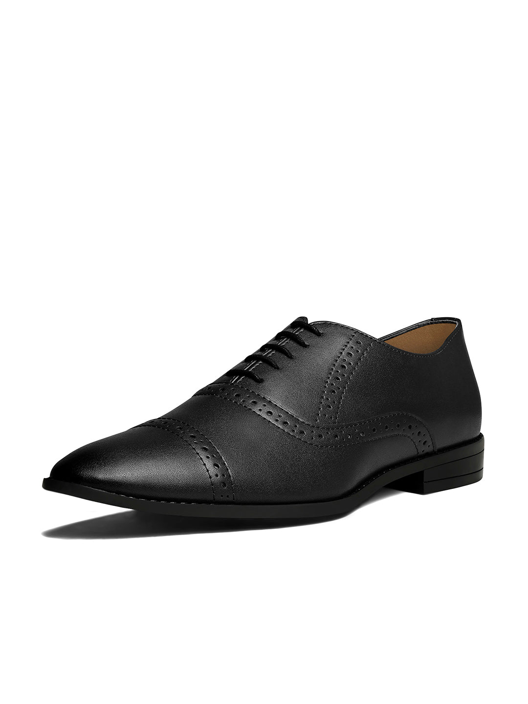 Jet Black Oxford Style Comfortable Formal Laceup Shoes