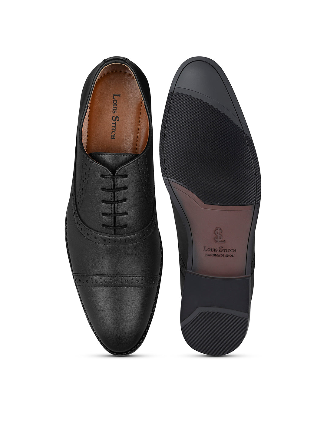Jet Black Oxford Style Comfortable Formal Laceup Shoes