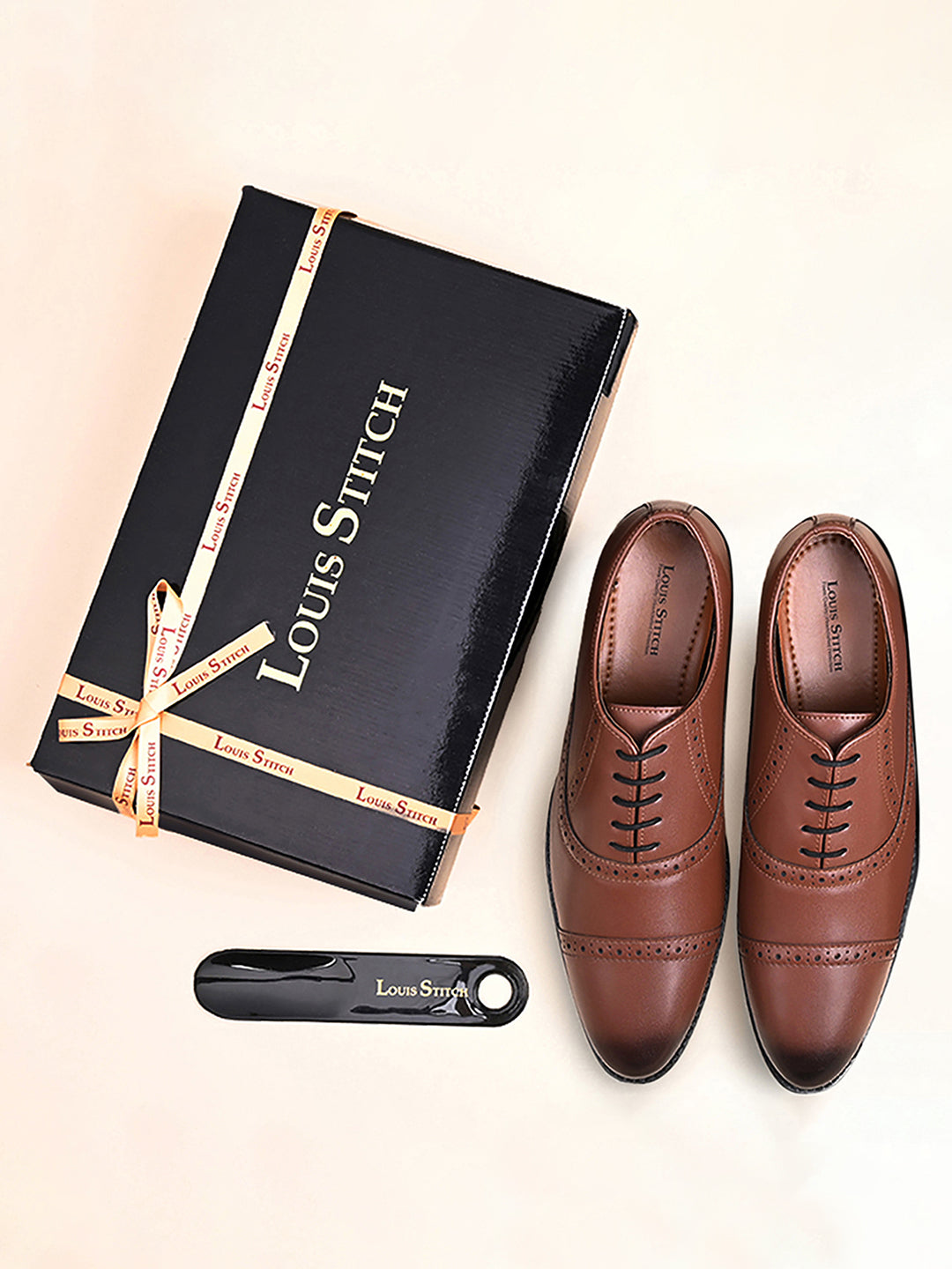 Tan Oxford Style Comfortable Formal Laceup Shoes