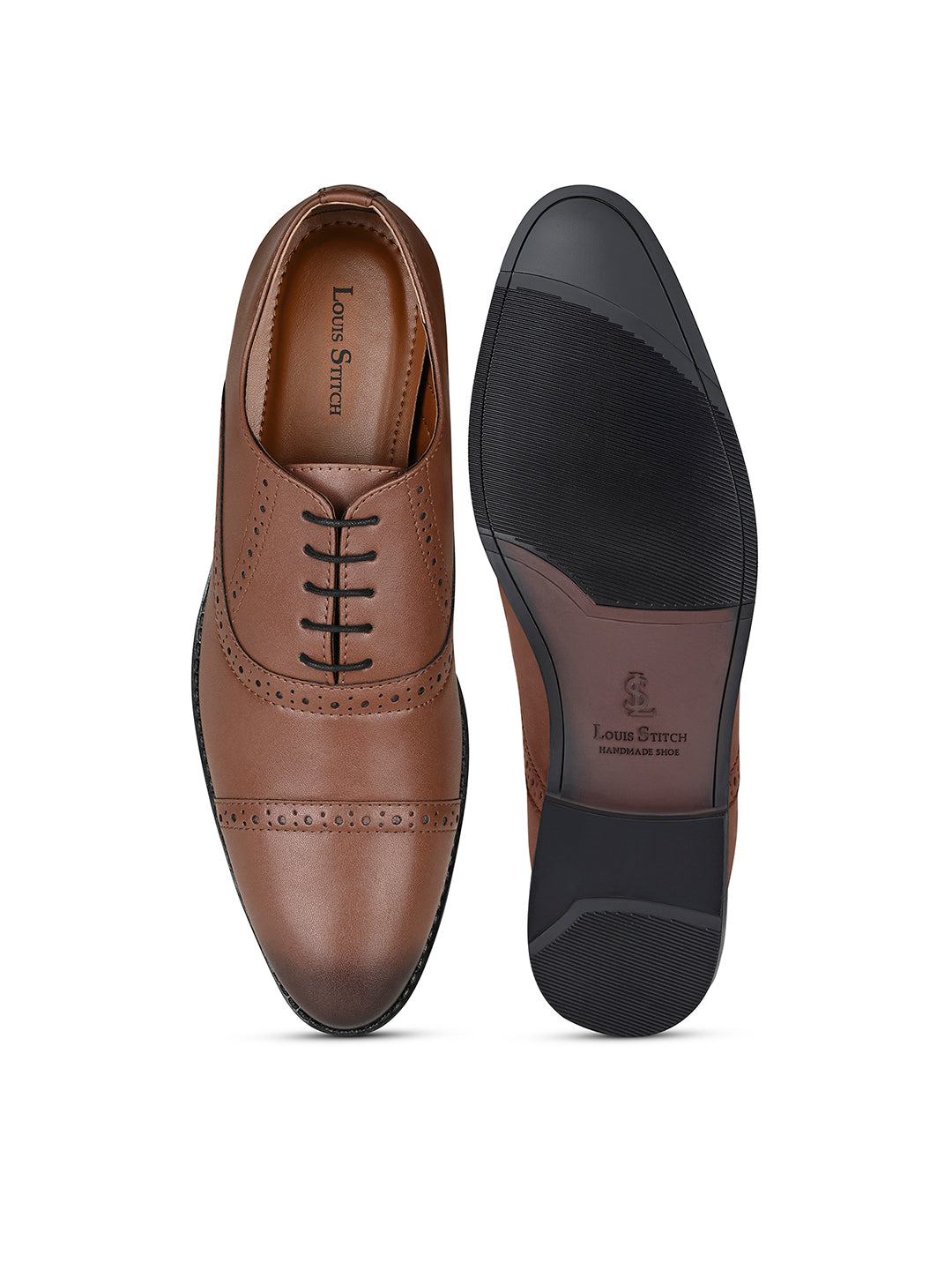 Tan Oxford Style Comfortable Formal Laceup Shoes