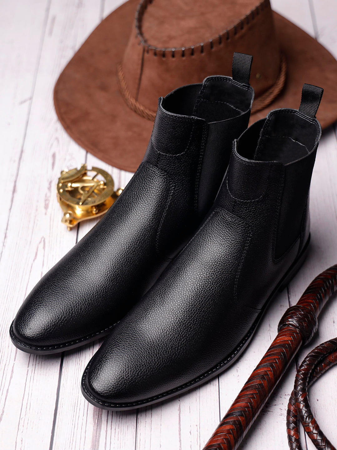 Obsidian Black Handcrafted Chelsea Milled Boots