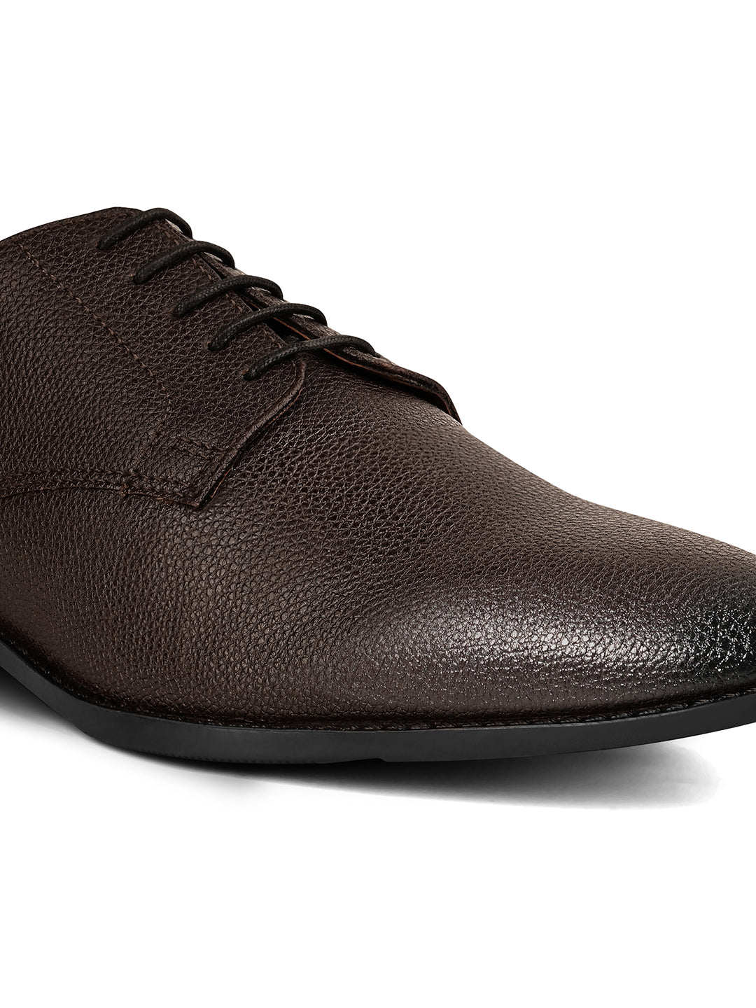 Brunette Brown Handcrafted Derby Lace Up Shoes