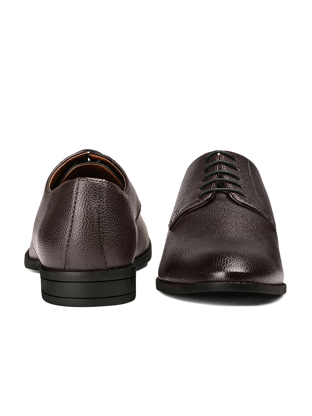 Brunette Brown Handcrafted Derby Lace Up Shoes