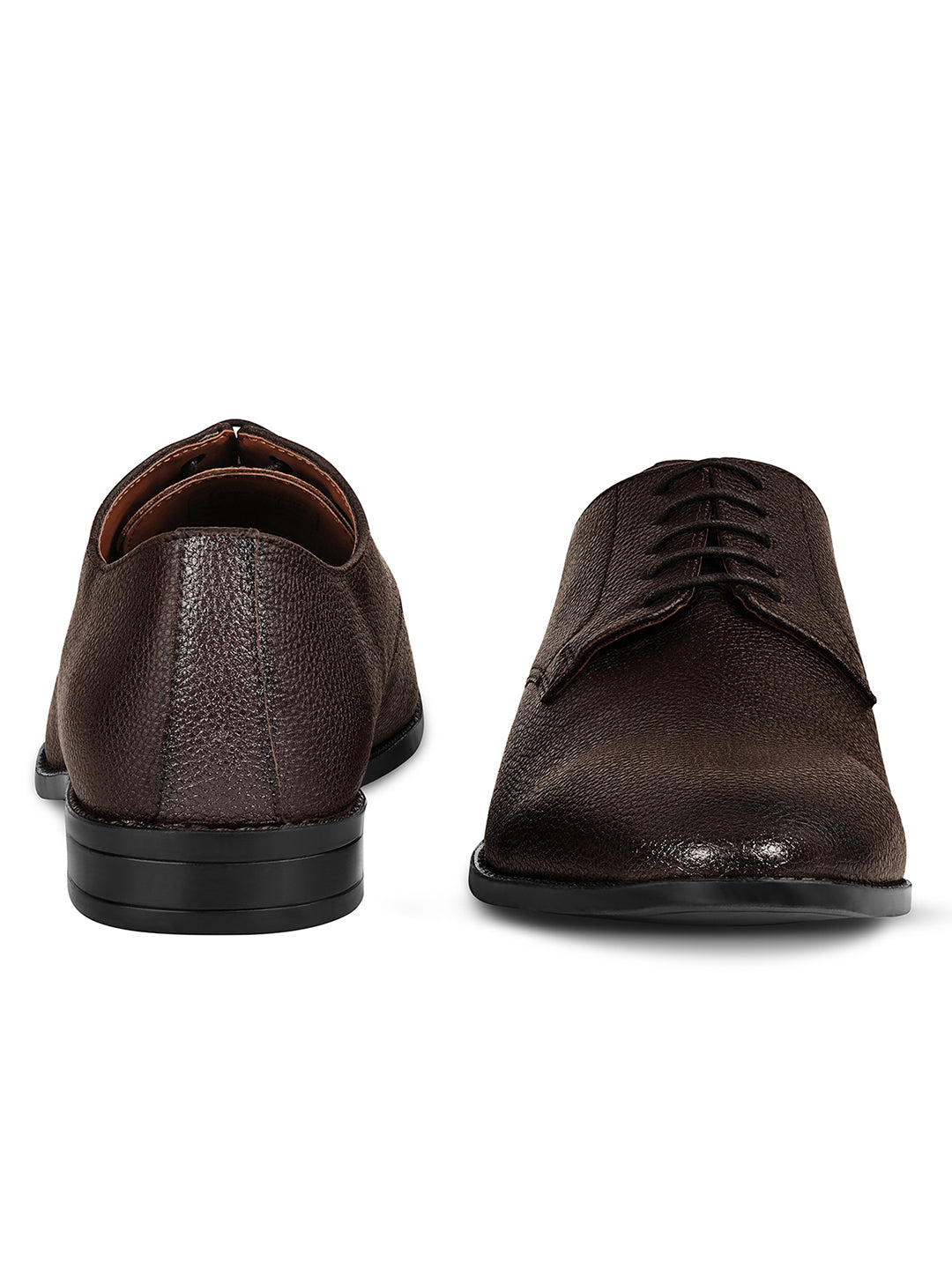 Brunette Brown Handcrafted Derby Lace Up Shoes