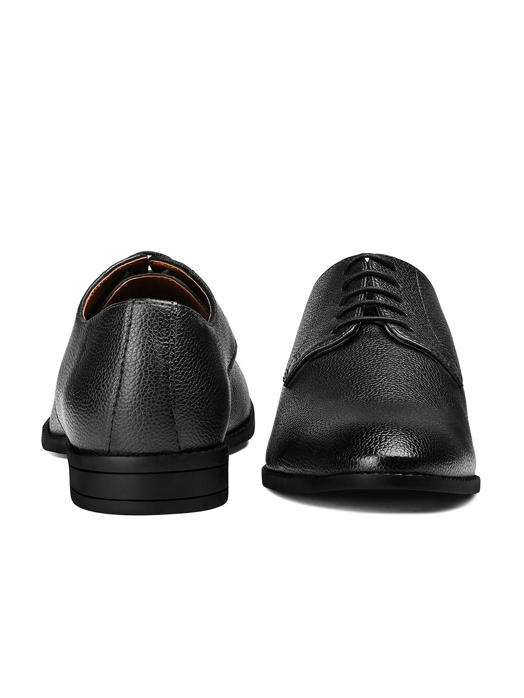 Jet Black Handcrafted Derby Lace Up Shoes