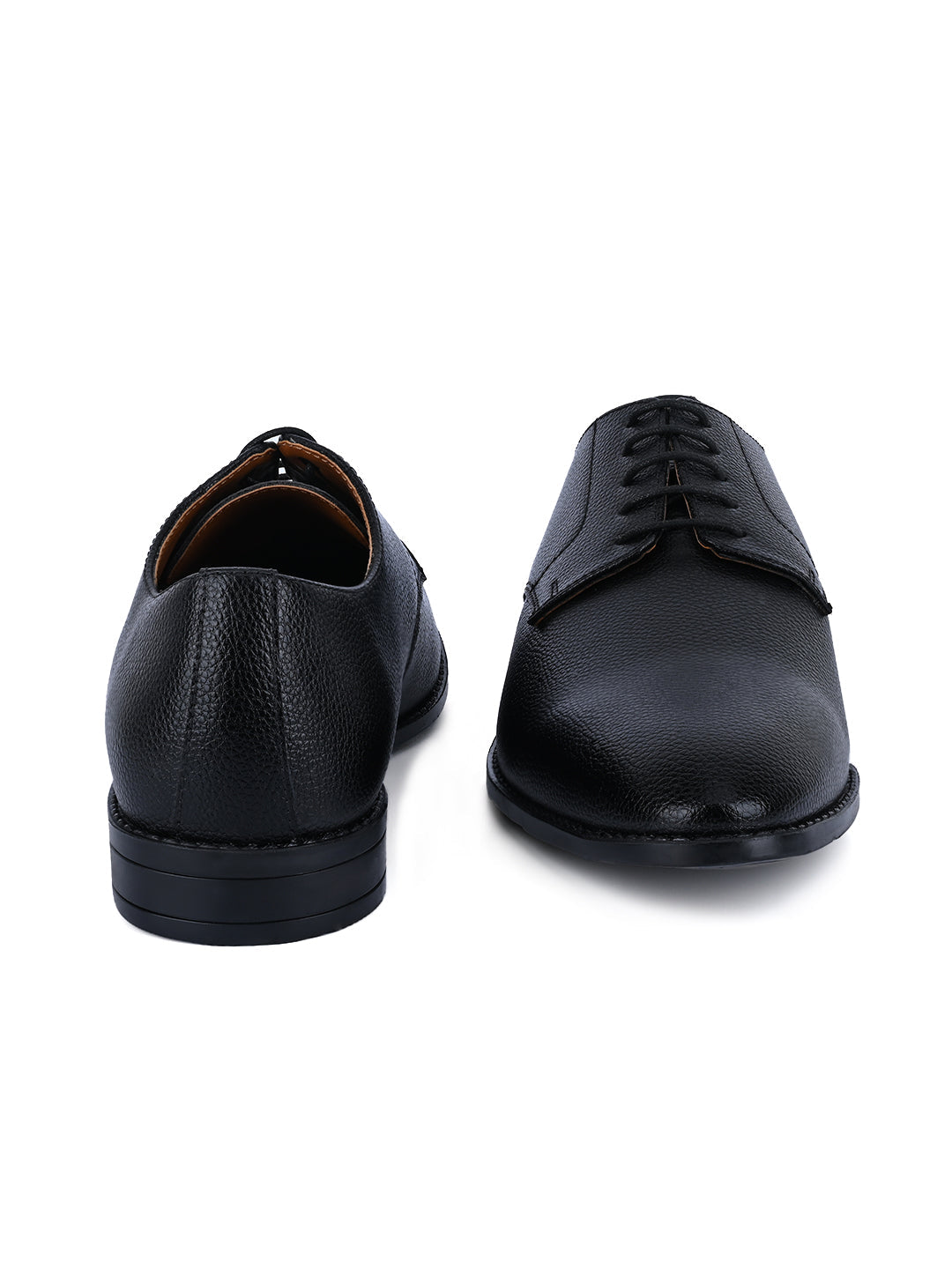 Jet Black Handcrafted Derby Lace Up Shoes