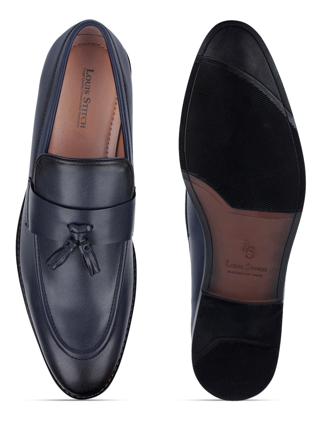 Federal Blue Handcrafted Tassel Style Comfortable Moccasins