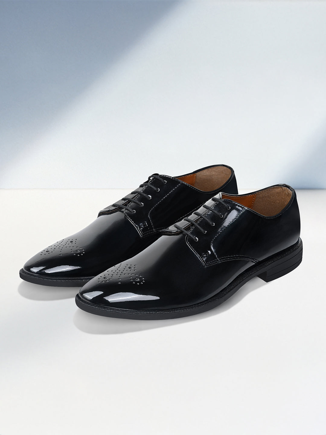 Jet Black Handcrafted Derbys Laceup Shoes