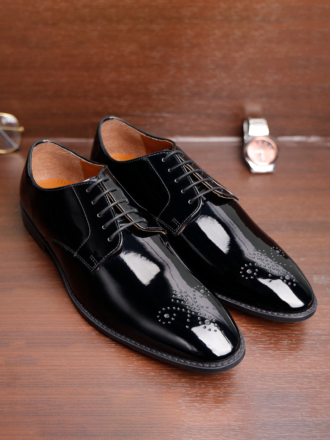 Jet Black Handcrafted Derbys Laceup Shoes