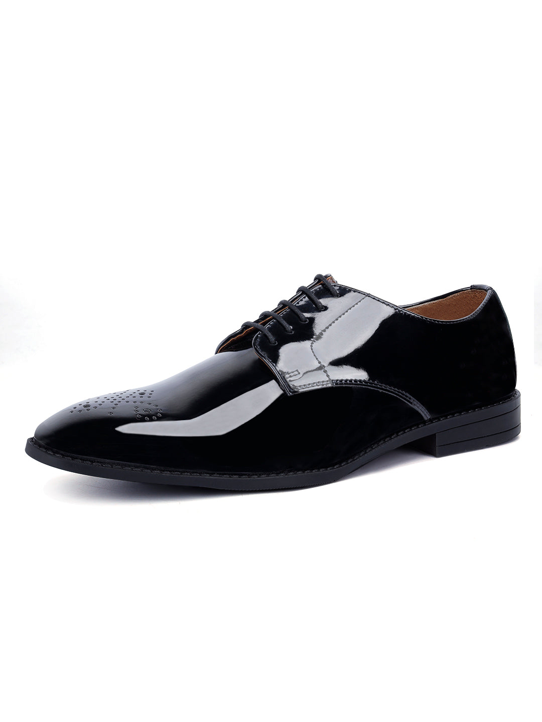 Jet Black Handcrafted Derbys Laceup Shoes