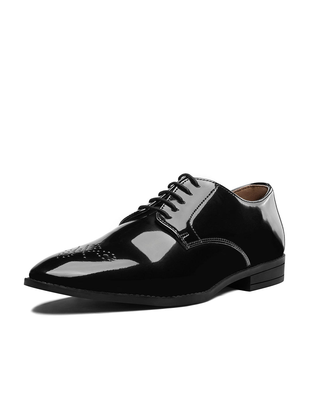 Jet Black Handcrafted Derbys Laceup Shoes