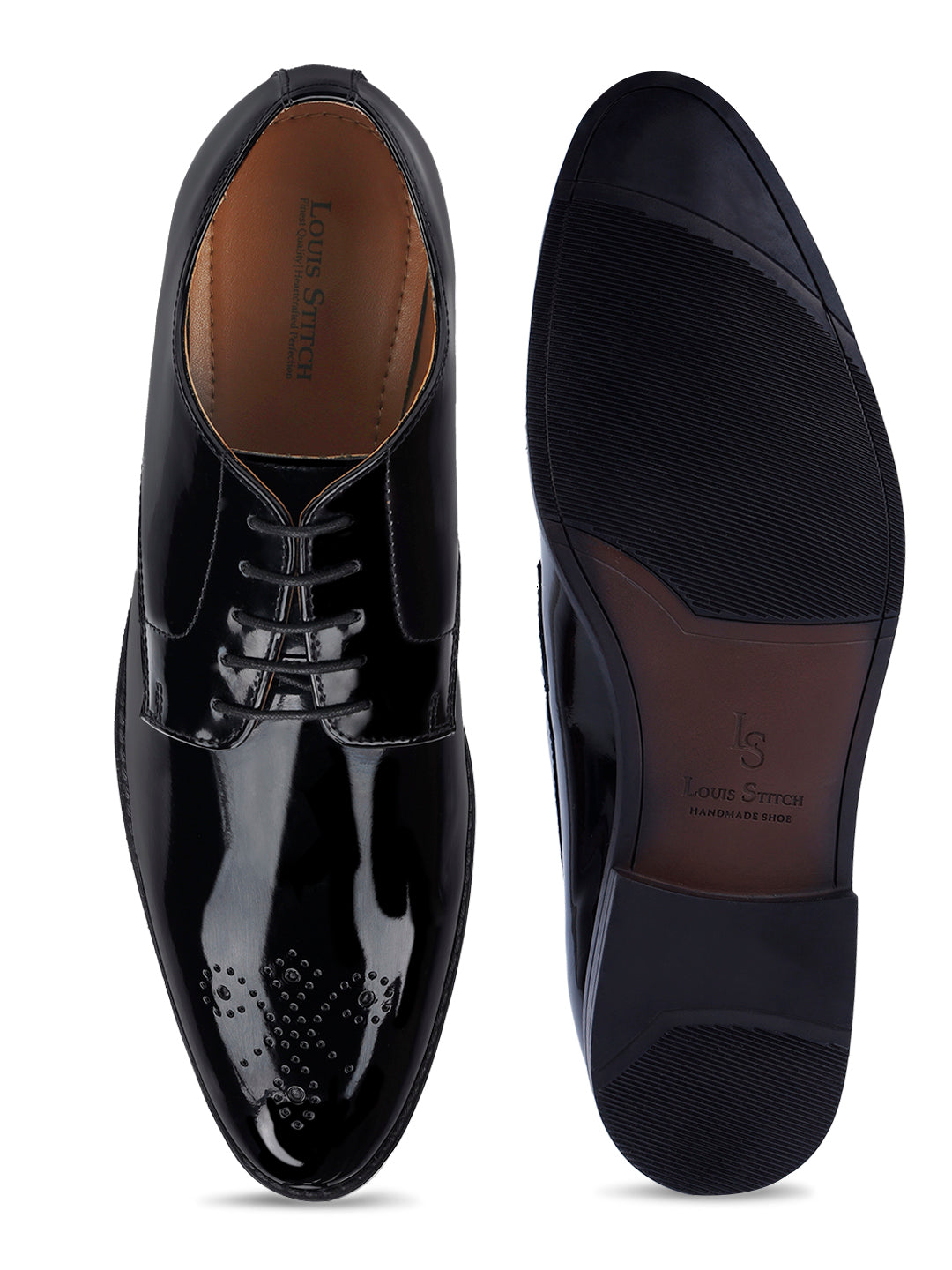 Jet Black Handcrafted Derbys Laceup Shoes