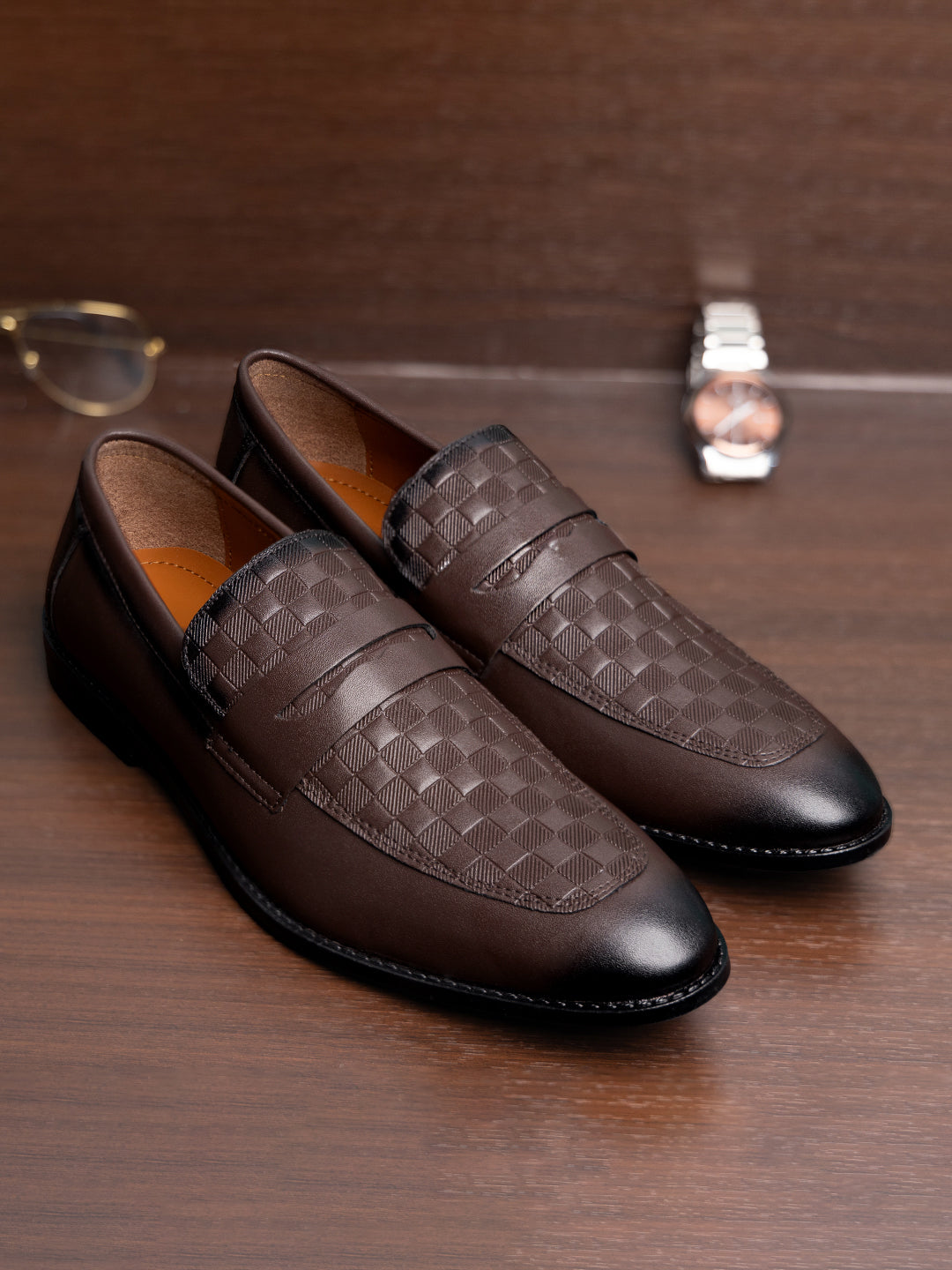 Brunette Brown Handcrafted Moccasins Slipons