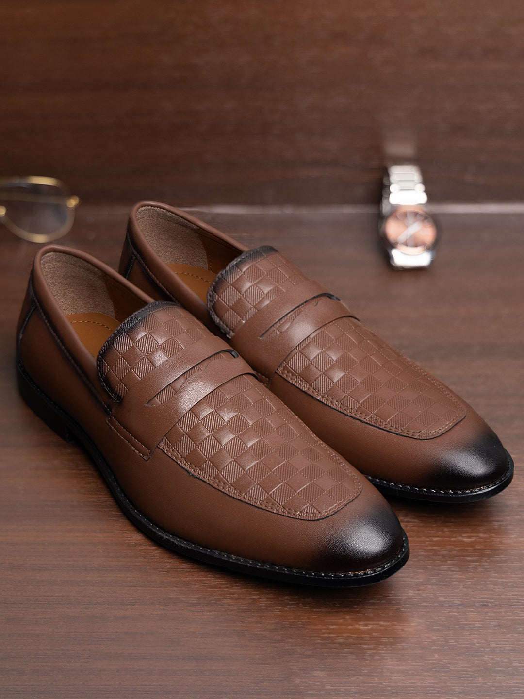 Russet Tan Handcrafted Moccasins Slipons