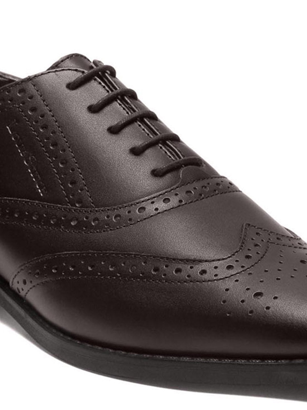 Brunette Brown Italian Leather Wingtip Brogue Shoes