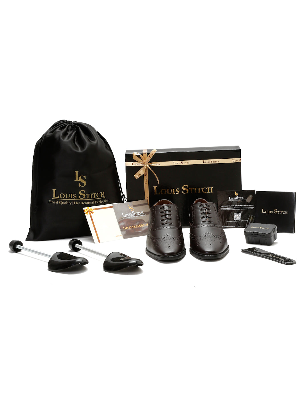 Brunette Brown Italian Leather Wingtip Brogue Shoes