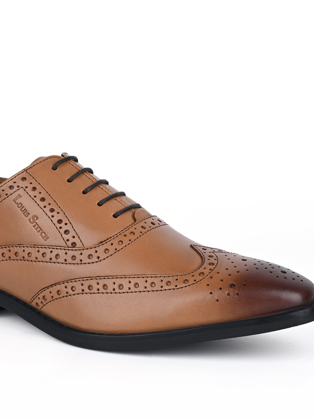 British Tan Egyptian Crust Leather Brogue Shoes