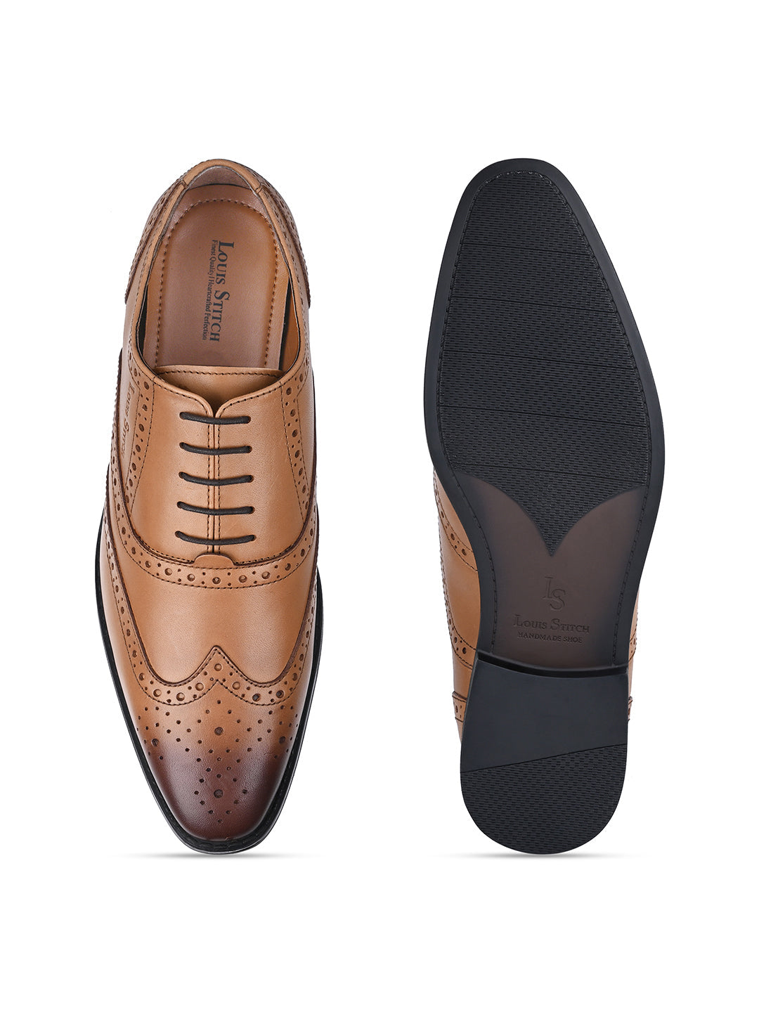 British Tan Egyptian Crust Leather Brogue Shoes