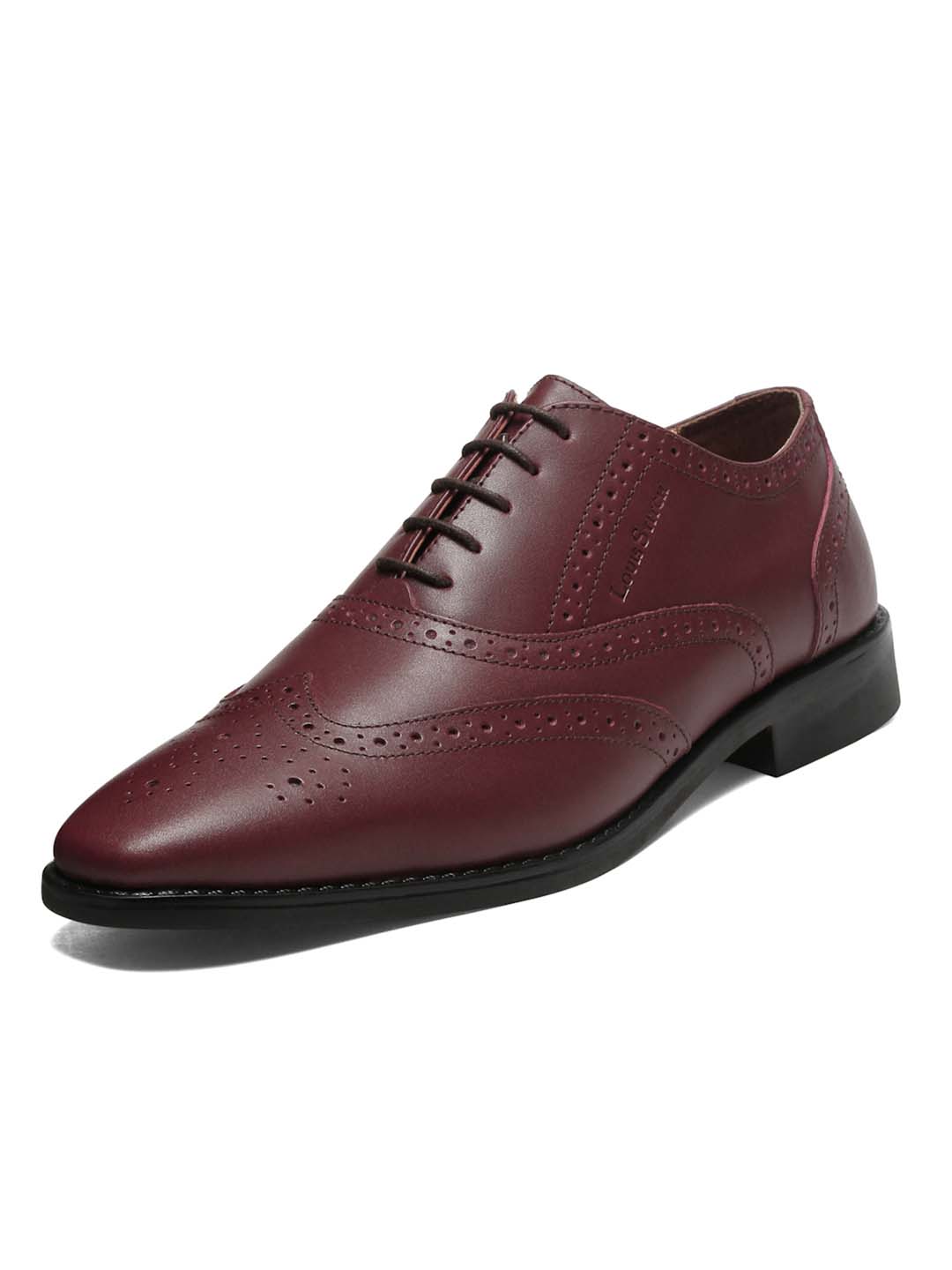 Rosewood Italian Leather Wingtip Brogue Shoes