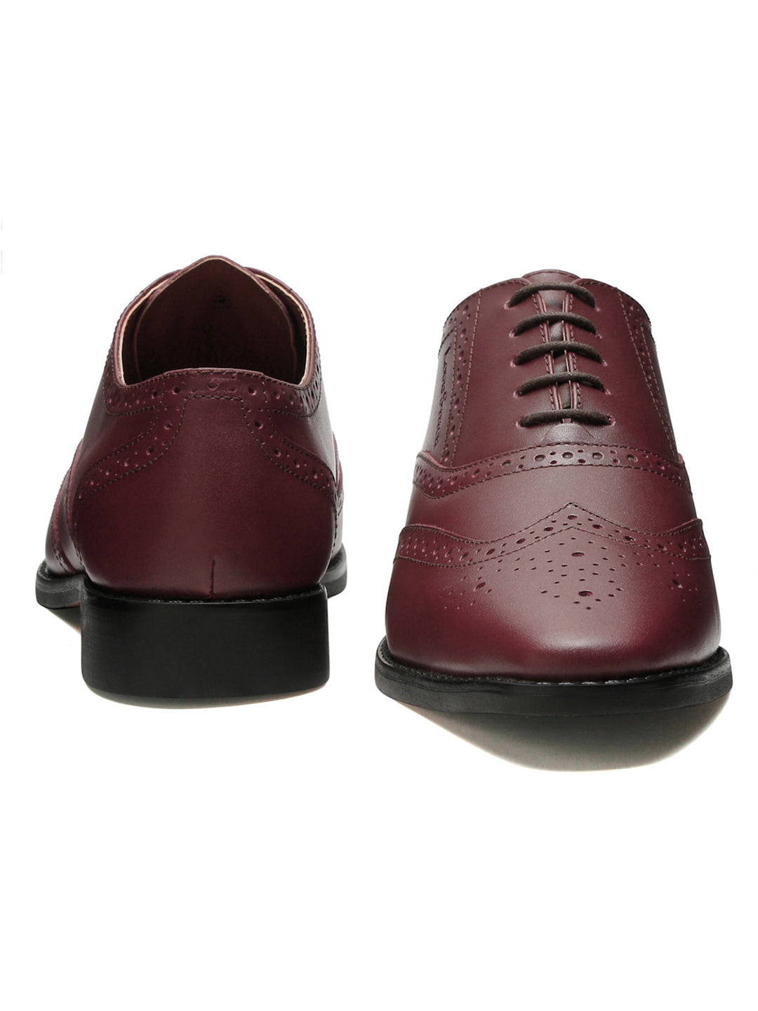 Rosewood Italian Leather Wingtip Brogue Shoes