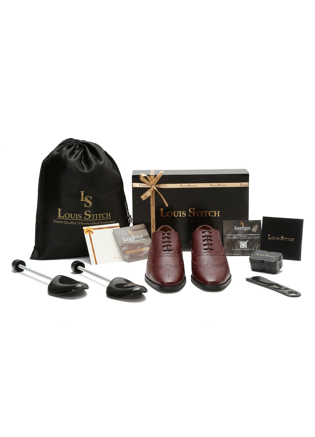 Rosewood Italian Leather Wingtip Brogue Shoes