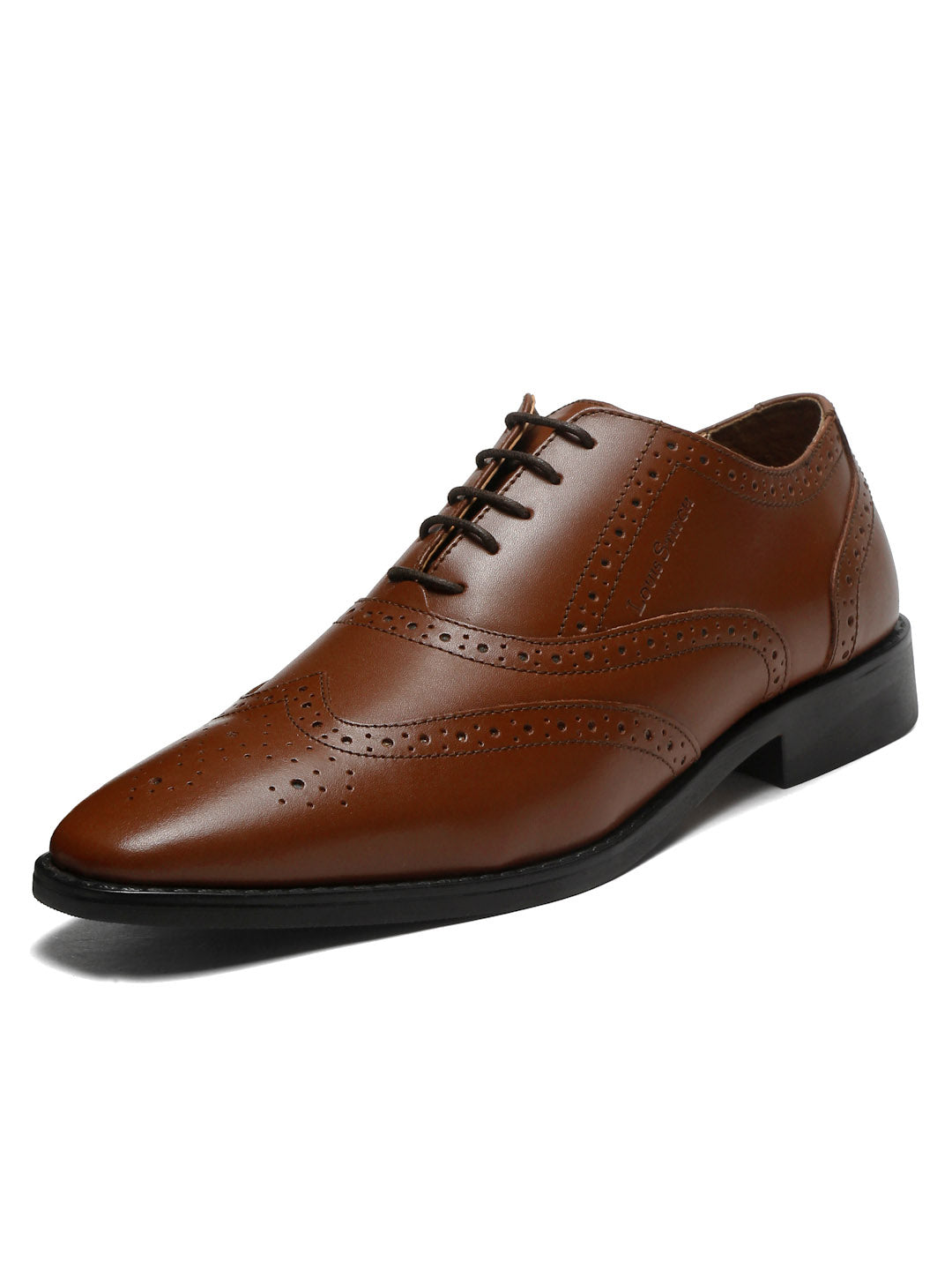 Tan Italian Leather Wingtip Brogue Shoes