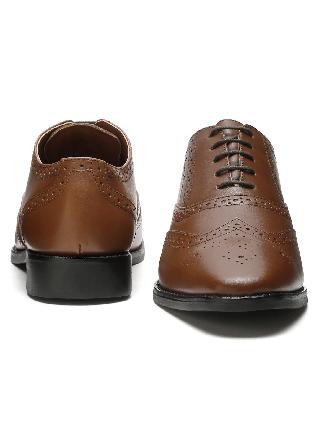 Tan Italian Leather Wingtip Brogue Shoes