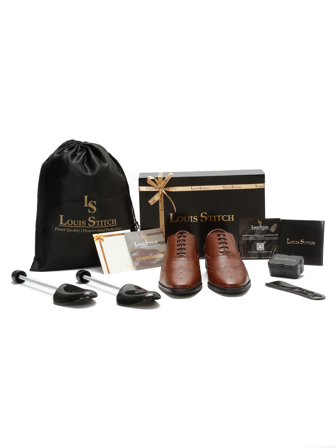 Tan Italian Leather Wingtip Brogue Shoes