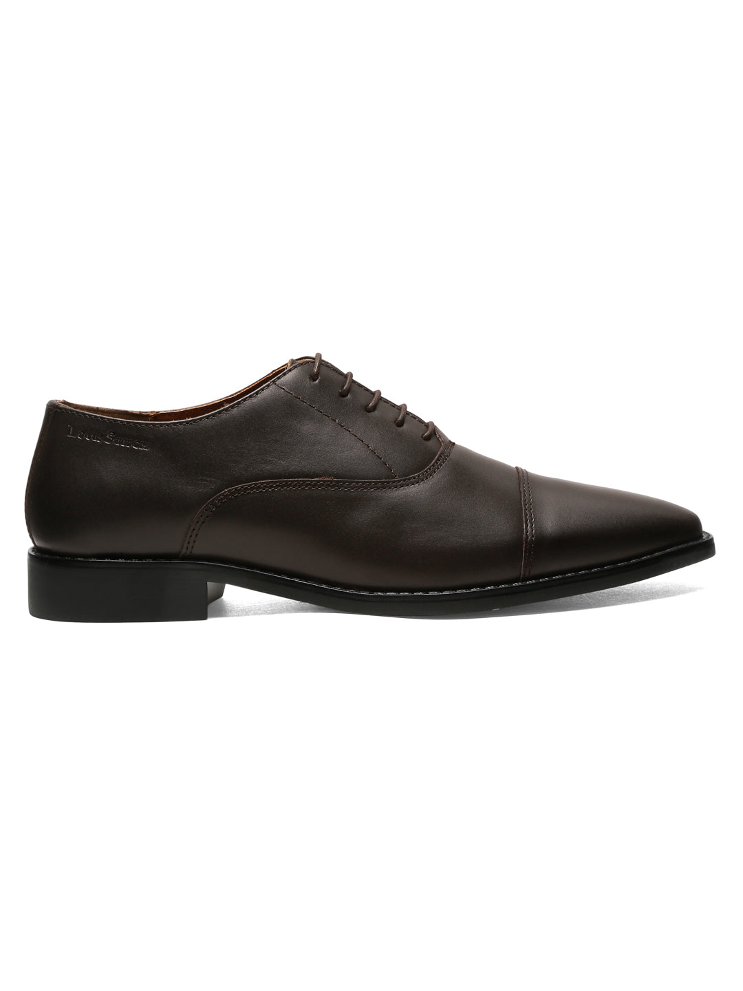 Brunette Brown Italian Leather Cap-Toe Shoes