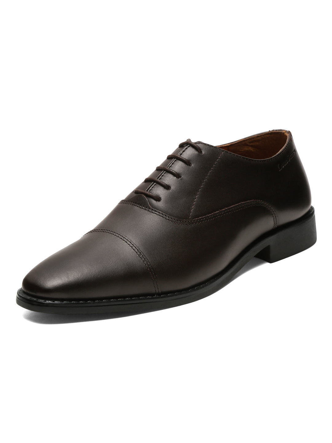 Brunette Brown Italian Leather Cap-Toe Shoes