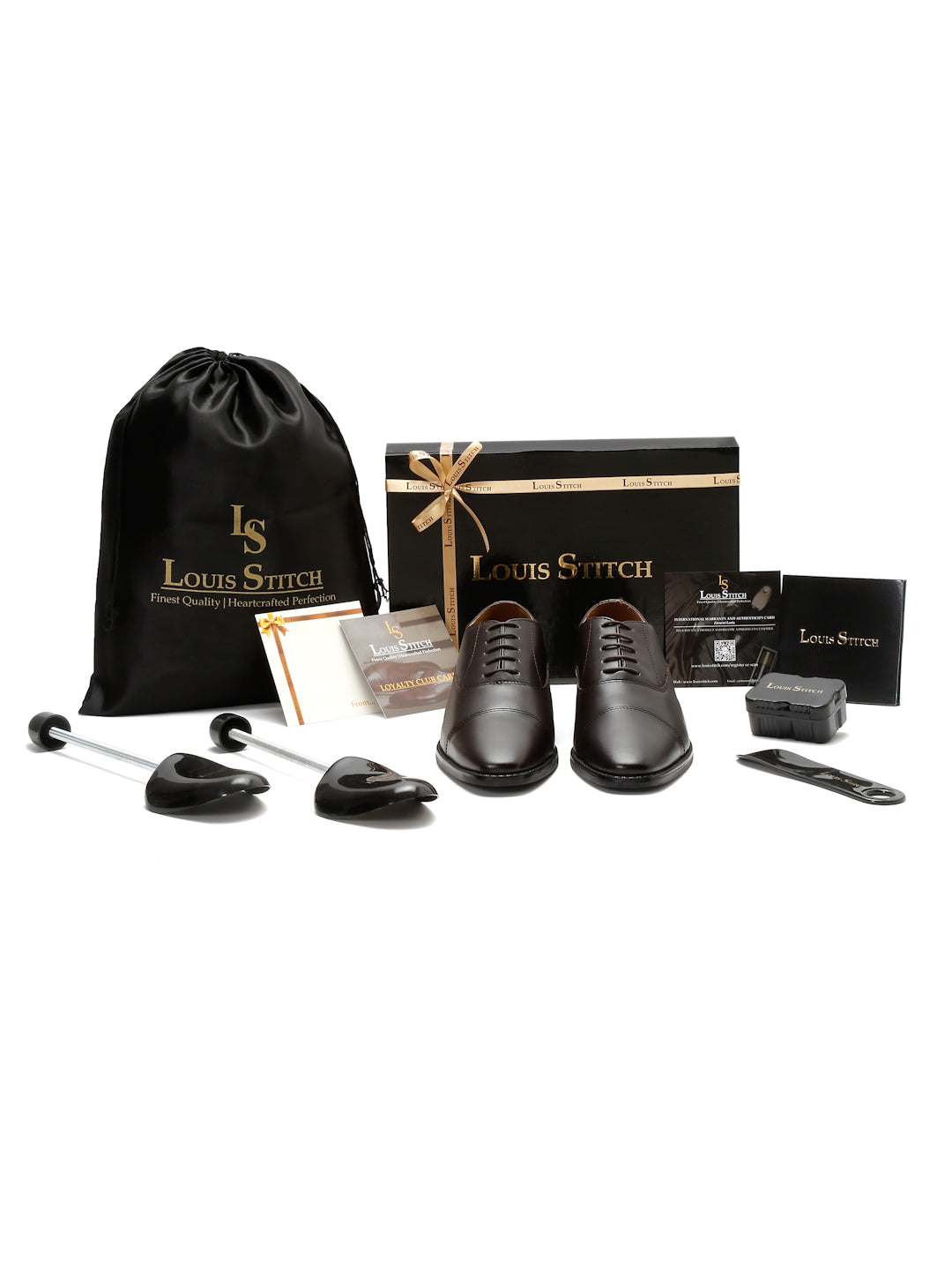 Brunette Brown Italian Leather Cap-Toe Shoes