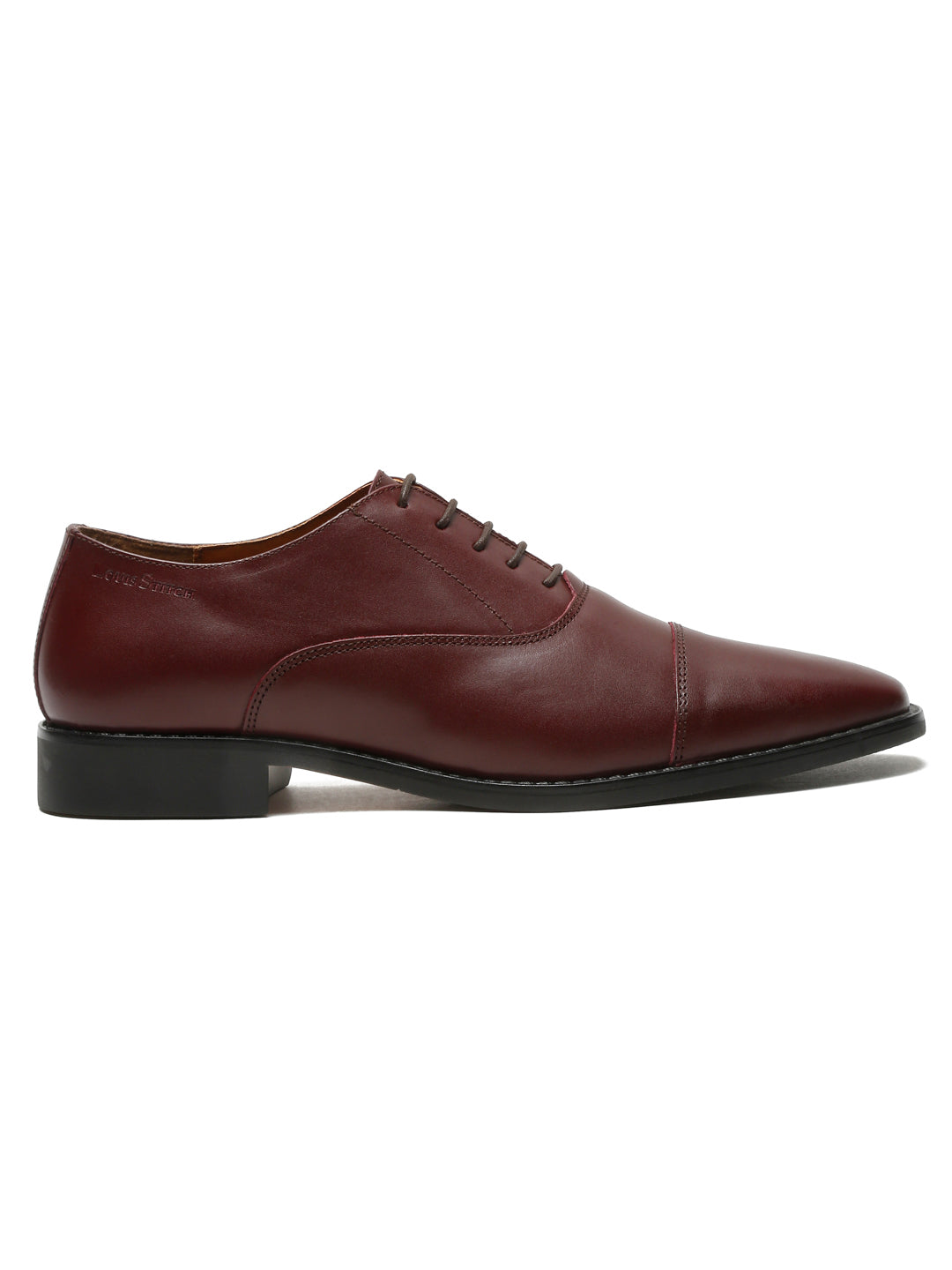 Rosewood Italian Leather Cap-Toe Shoes