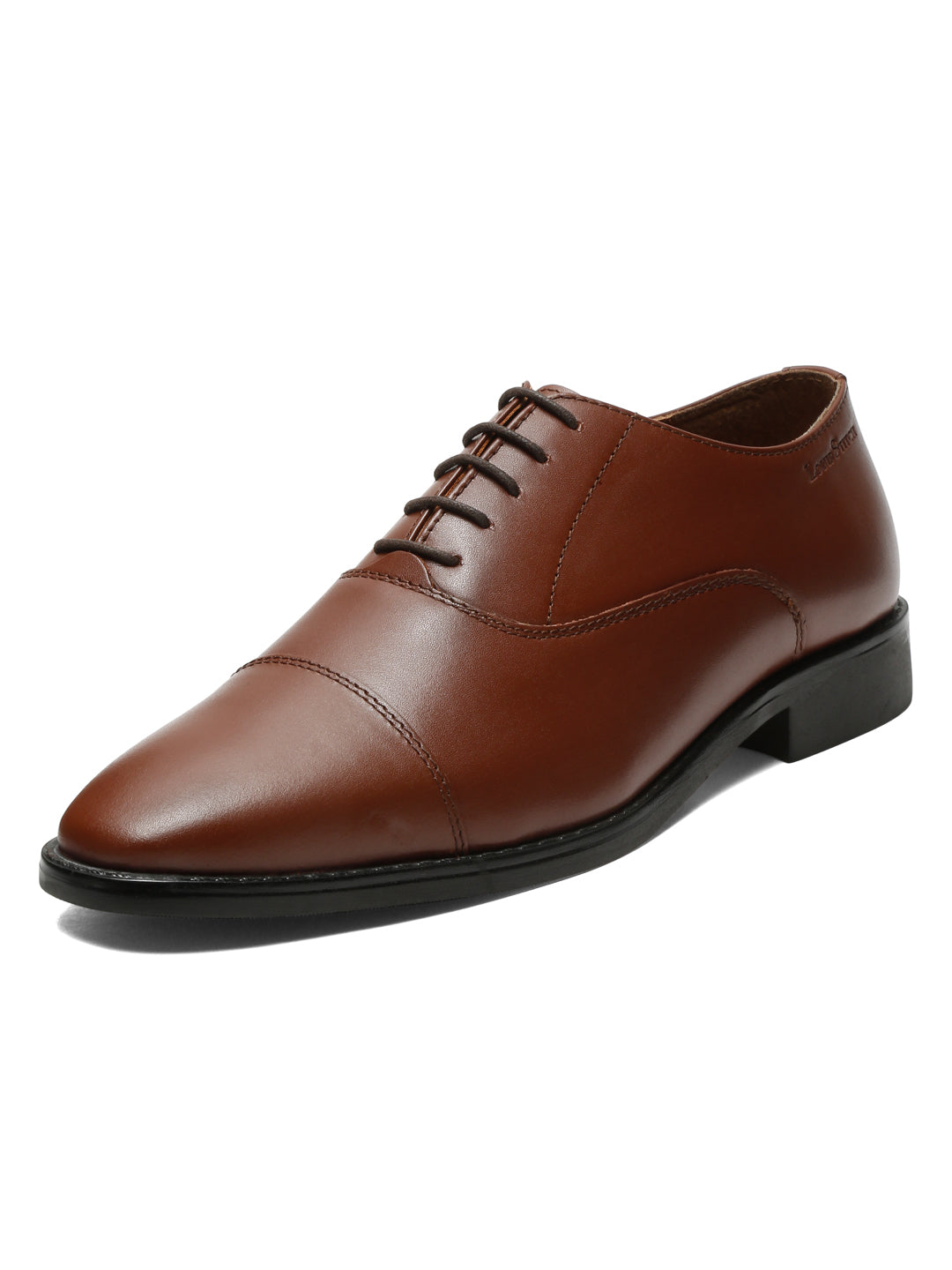 Tan Italian Leather Cap-Toe Shoes