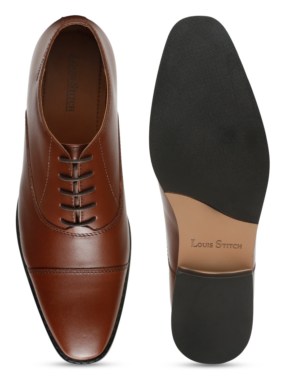 Tan Italian Leather Cap-Toe Shoes