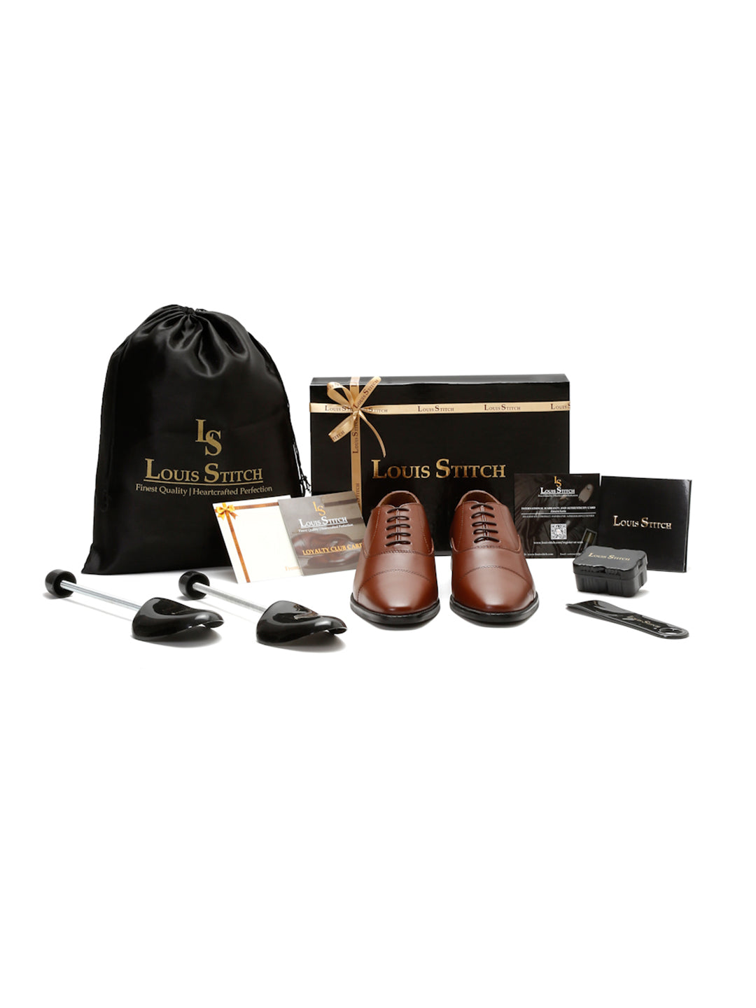 Tan Italian Leather Cap-Toe Shoes