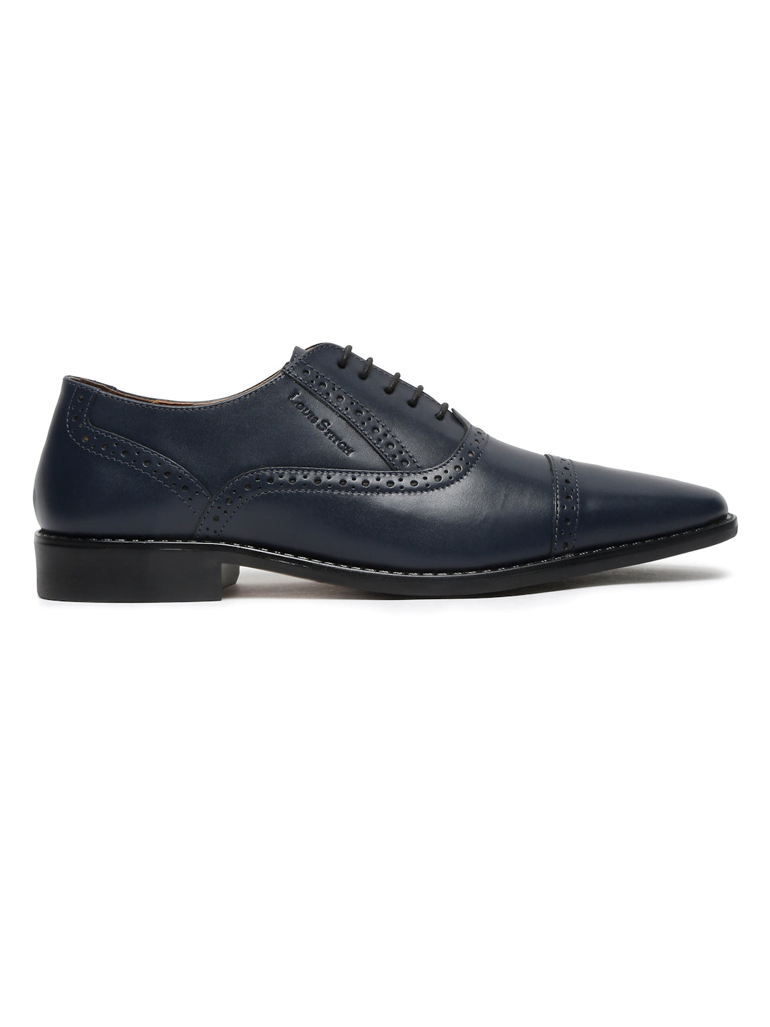 Prussian Blue Italian Leather Oxford Shoes