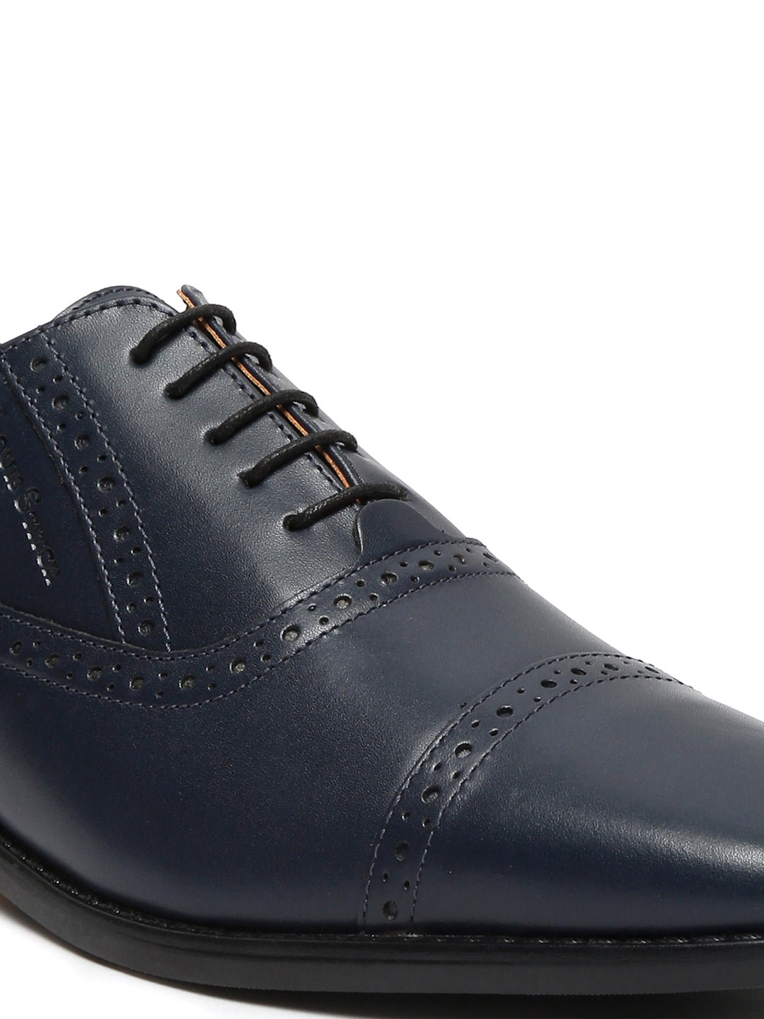 Prussian Blue Italian Leather Oxford Shoes