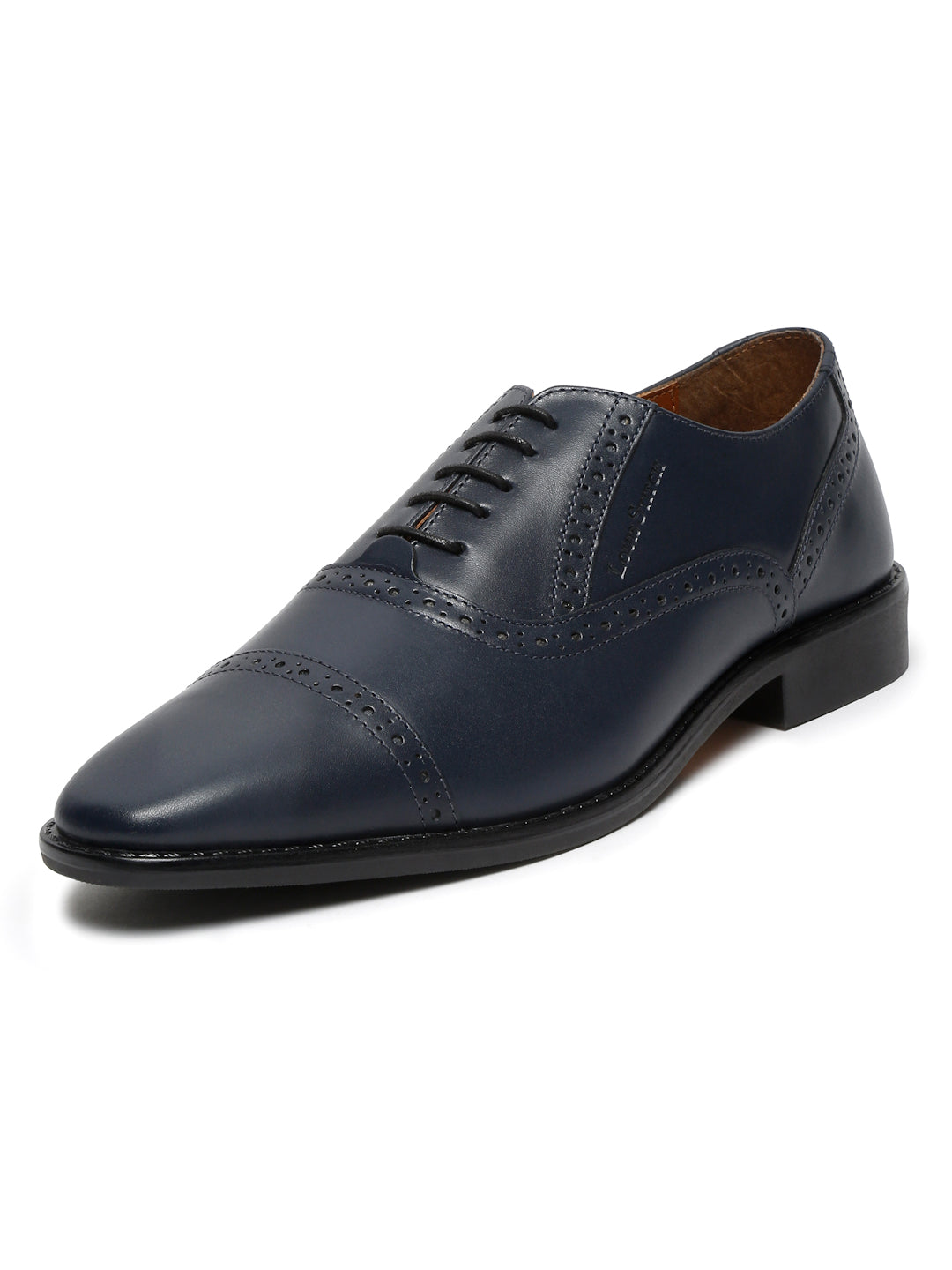 Prussian Blue Italian Leather Oxford Shoes