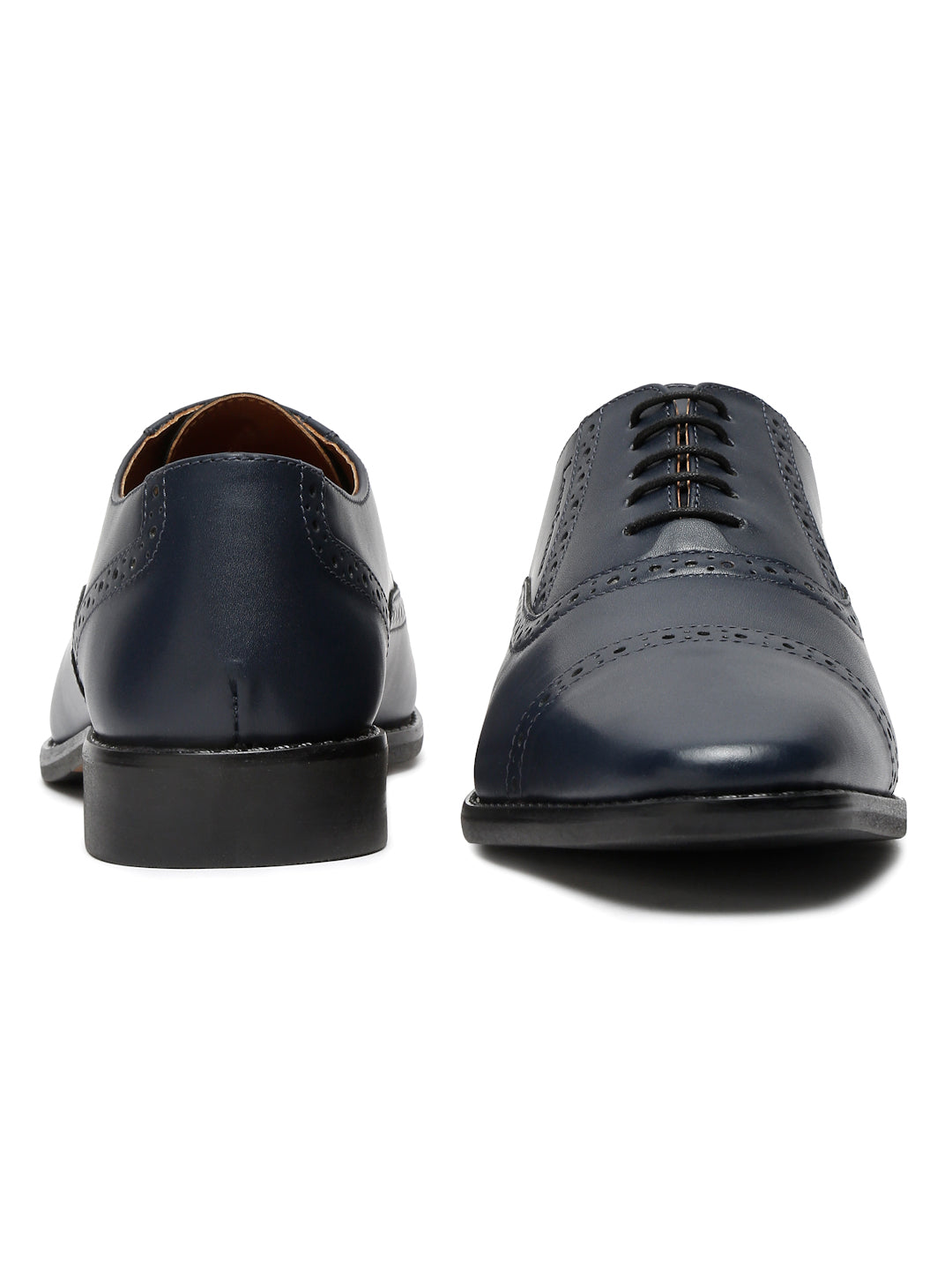 Prussian Blue Italian Leather Oxford Shoes