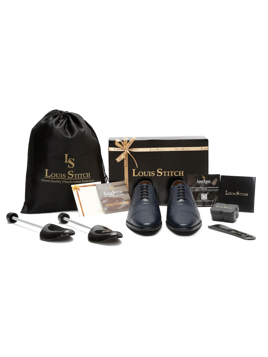 Prussian Blue Italian Leather Oxford Shoes