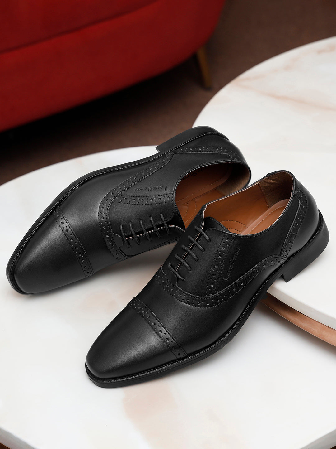 Jet Black Italian Leather Oxford Shoes