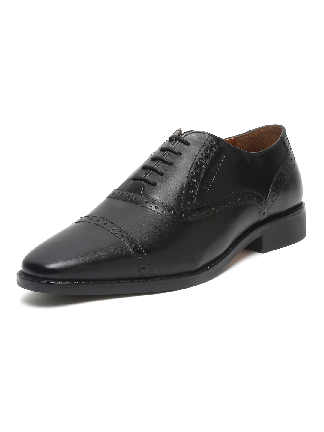 Jet Black Italian Leather Oxford Shoes