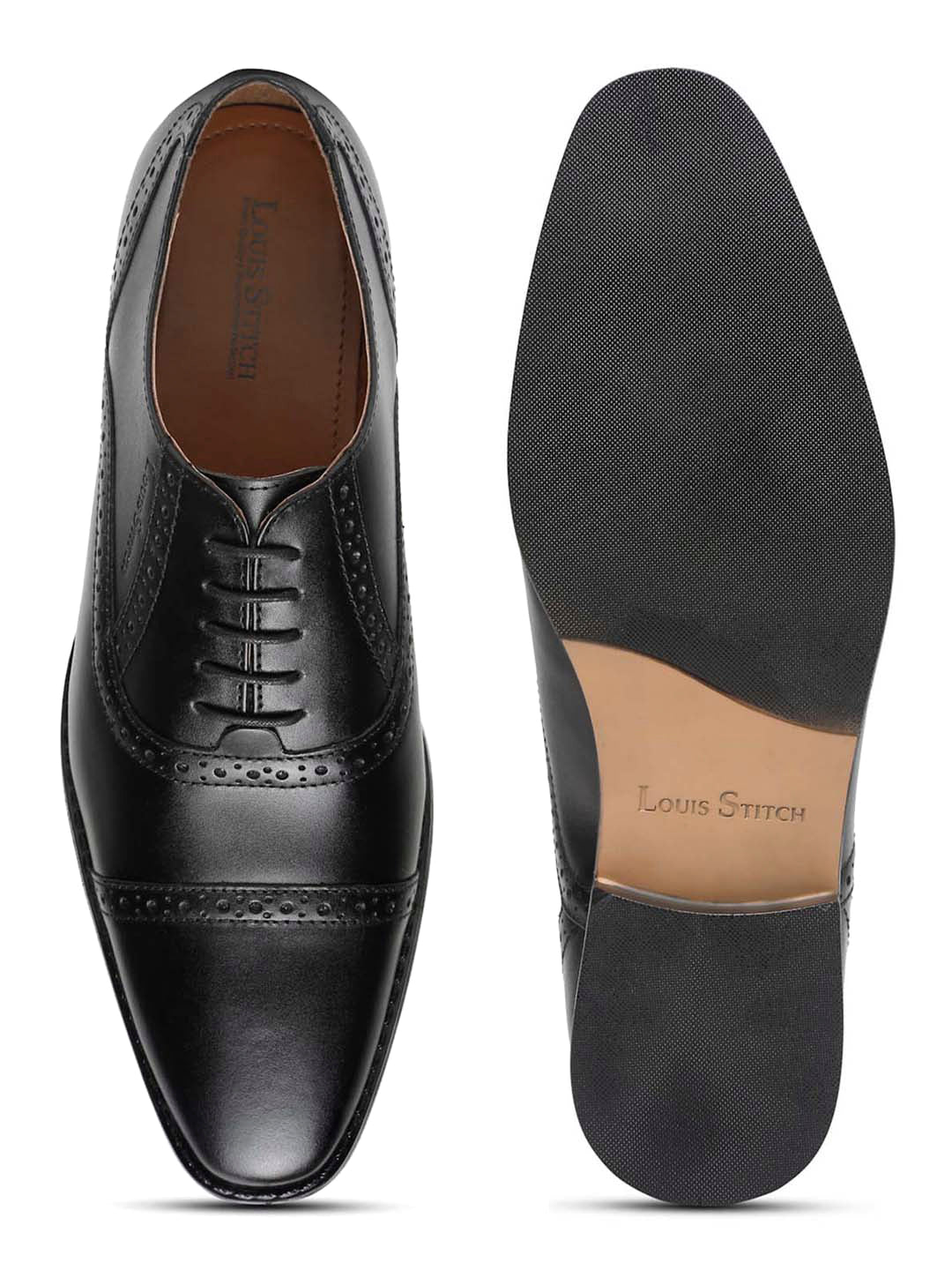 Jet Black Italian Leather Oxford Shoes
