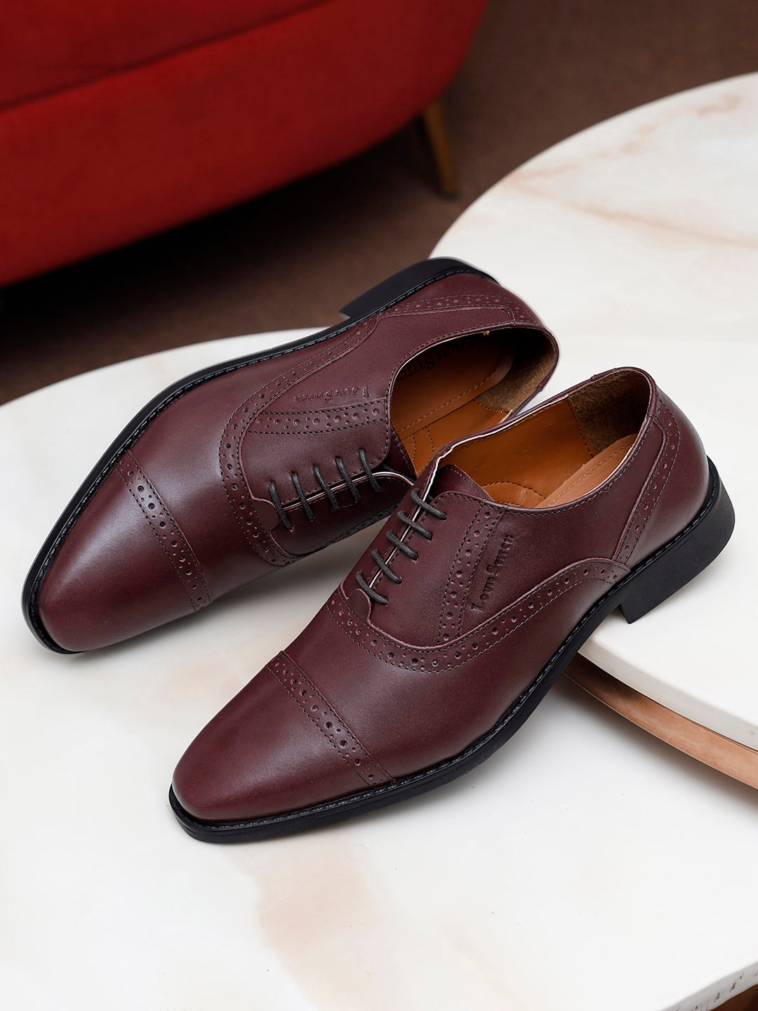 Rosewood Italian Leather Oxford Shoes