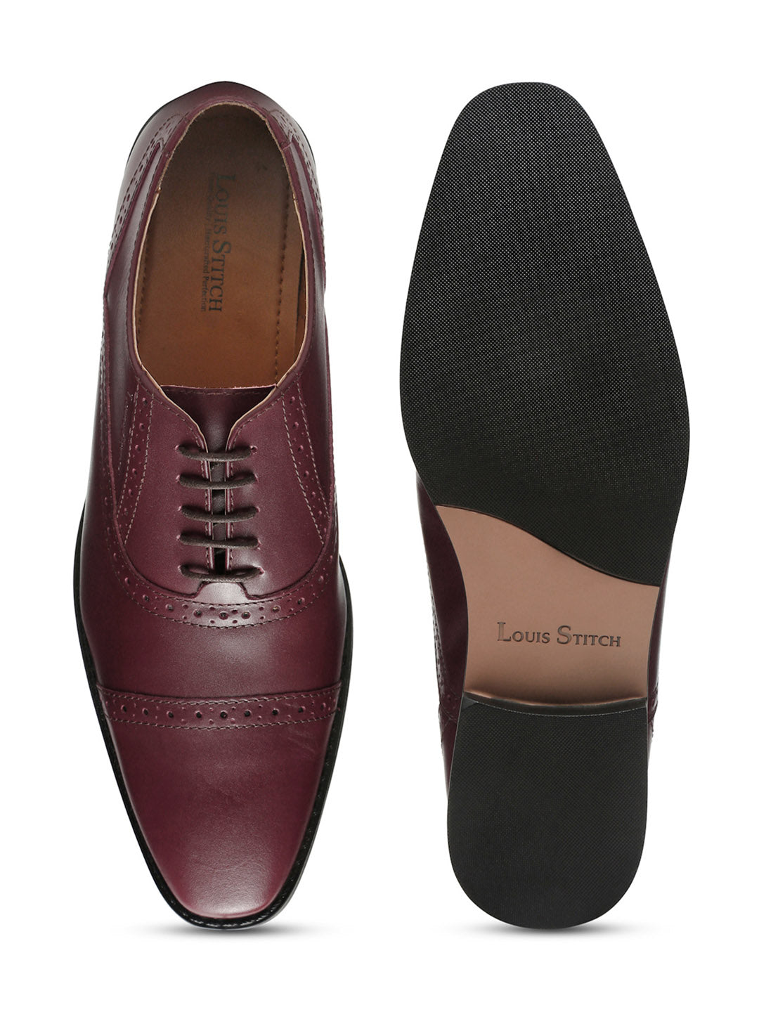 Rosewood Italian Leather Oxford Shoes