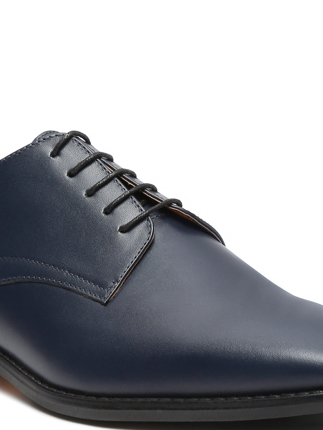 Prussian Blue Italian Leather Derby Shoes