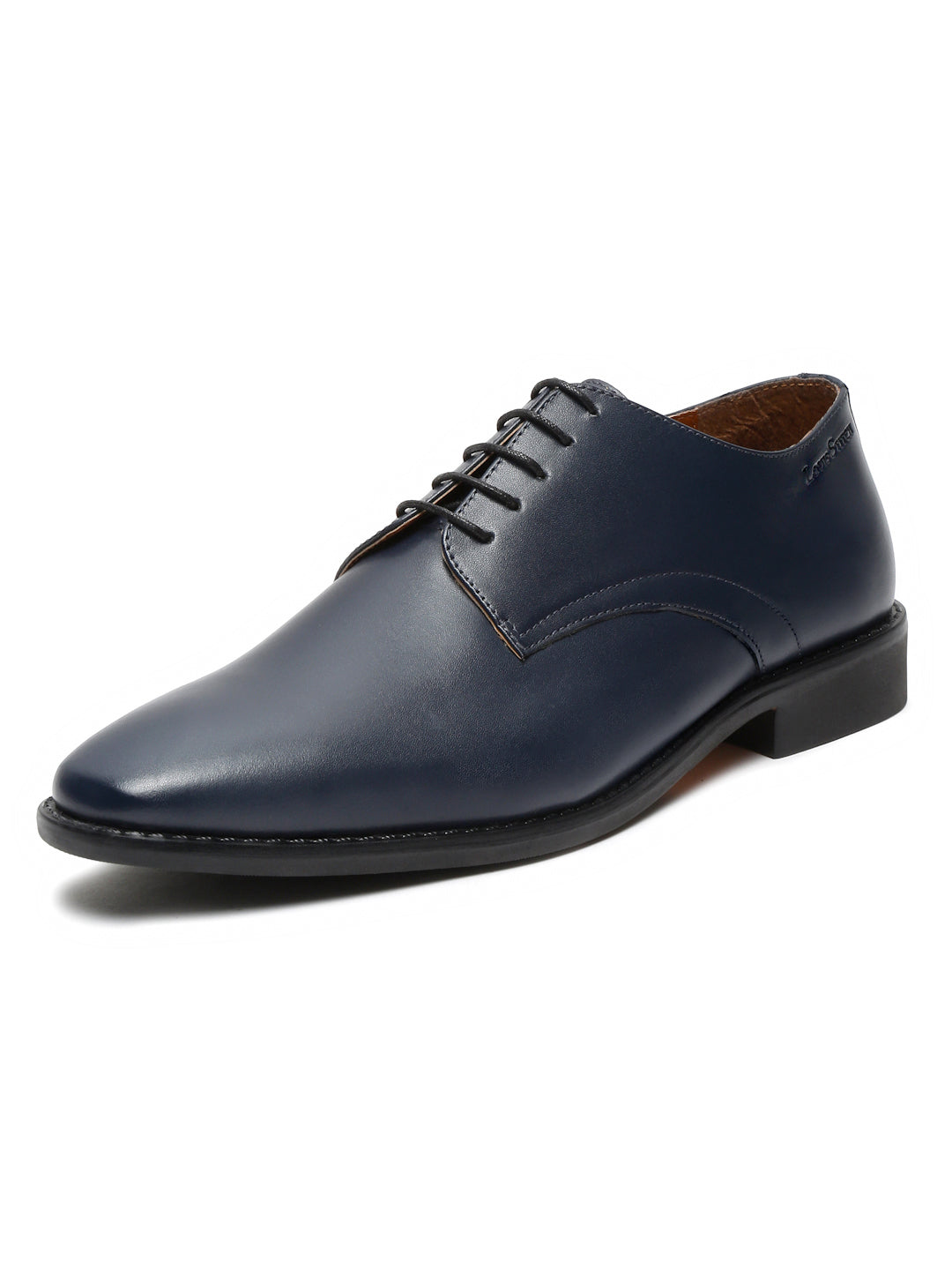 Prussian Blue Italian Leather Derby Shoes