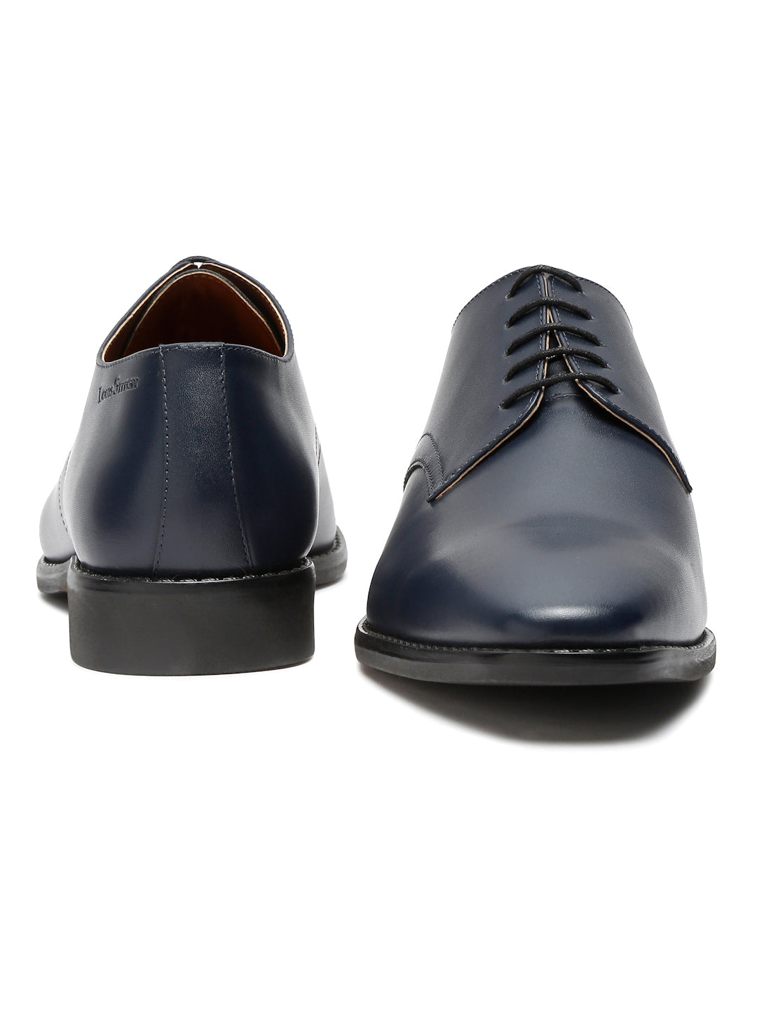 Prussian Blue Italian Leather Derby Shoes