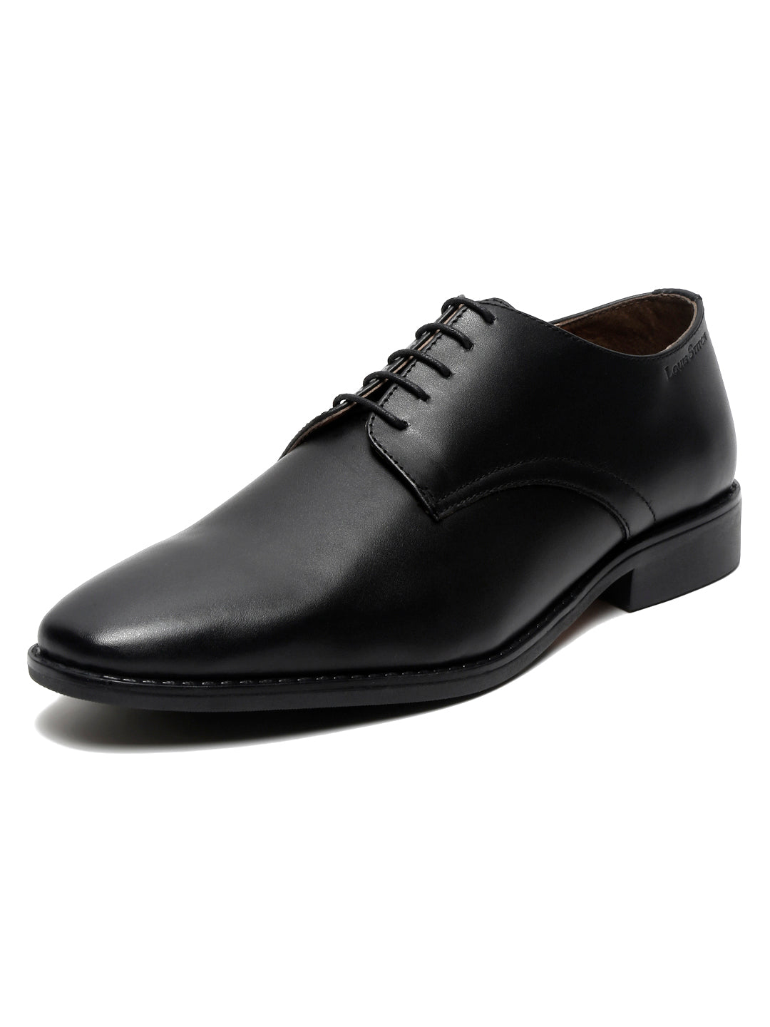 Jet Black Italian Leather Derby Shoes