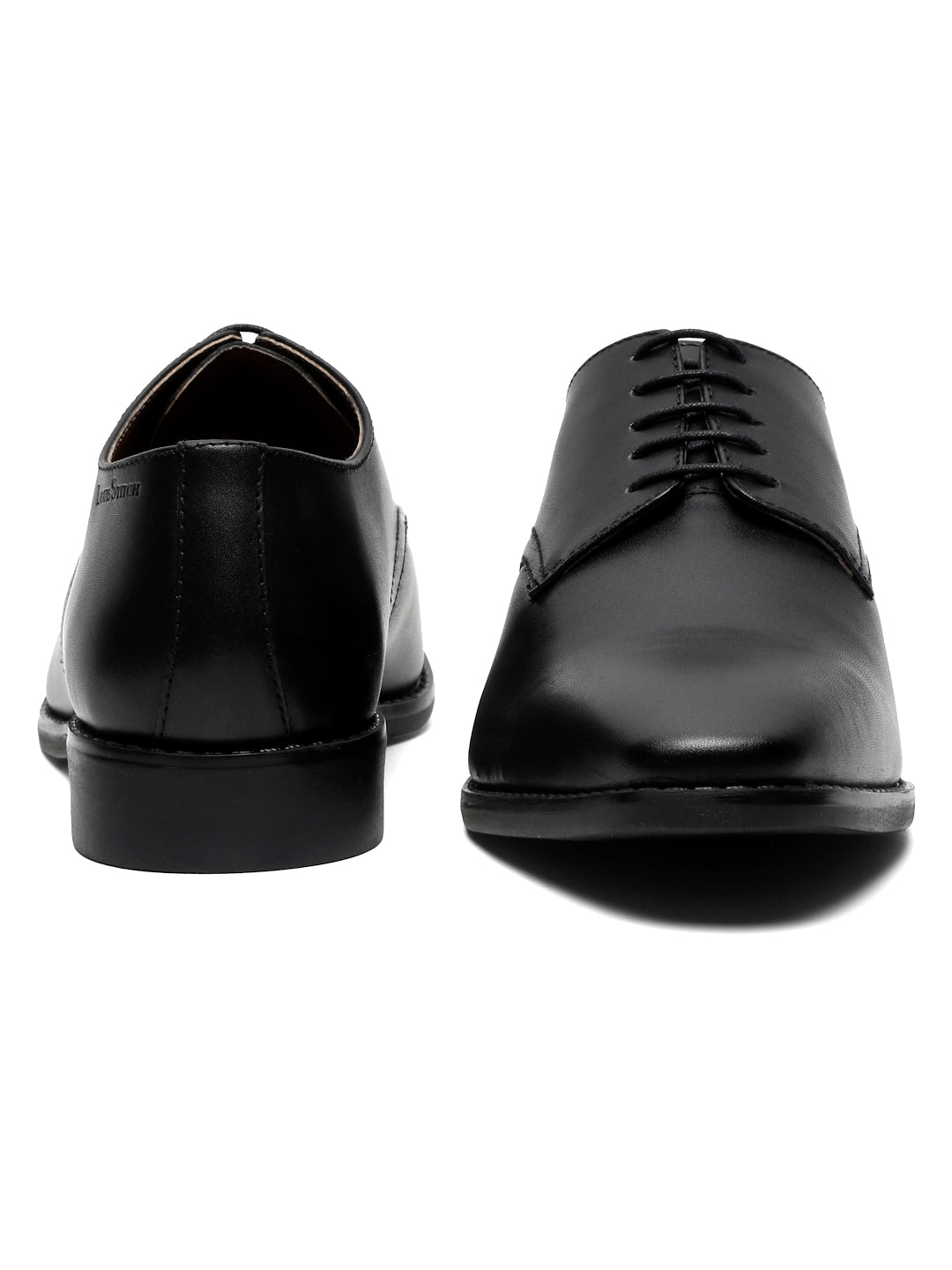 Jet Black Italian Leather Derby Shoes